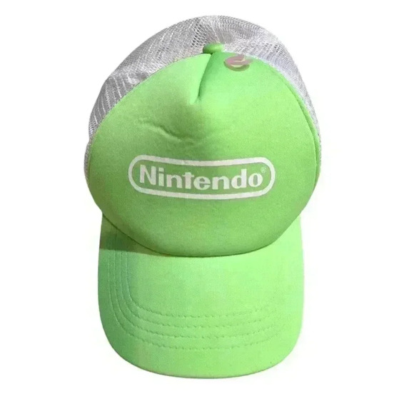 Nintendo NES Lime Green Trucker Hat Snapback Cap Mesh Cap America #164 - Picture 1 of 5